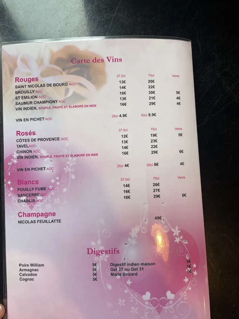 Menu_Le Kashmir since 2001_Étampes_image_3