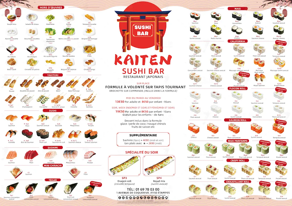 Menu_Kaiten Sushi Restaurant Japonais_Étampes_image_1