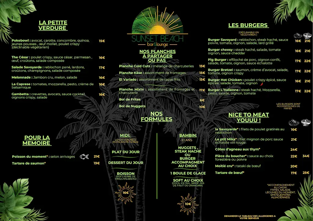 Le Sunset Beach (anciennement Auberge du boucanier)_Doussard_menu_image_1