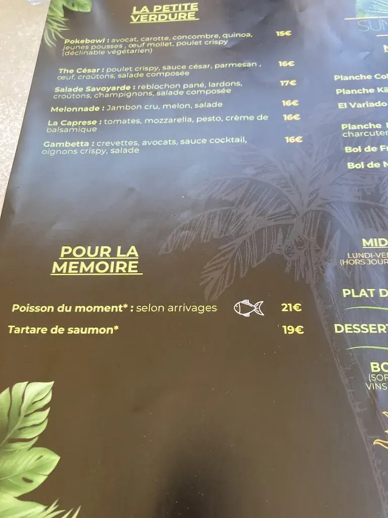 Menu_Le Sunset Beach (anciennement Auberge du boucanier)_Doussard_image_2