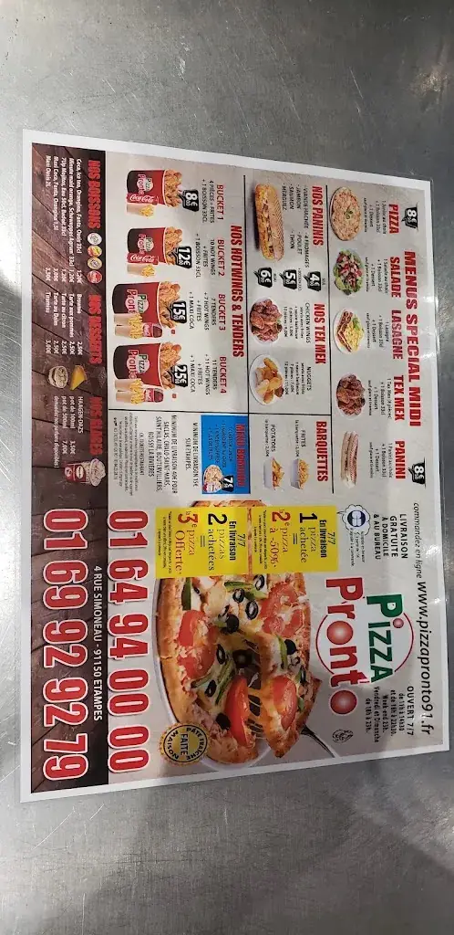 Menu_Pizza Pronto 7 sur 7_Étampes_image_3