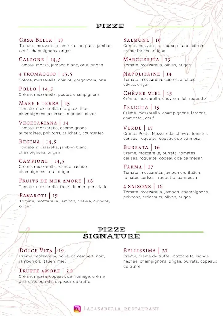 Menu_La Casa Bella_Guyancourt_image_1