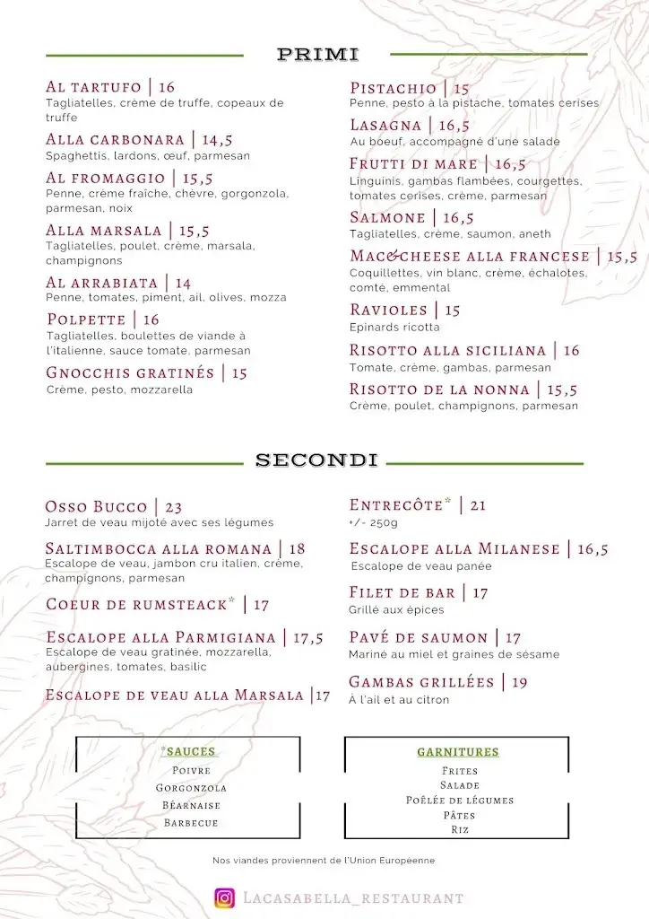 Menu_La Casa Bella_Guyancourt_image_2
