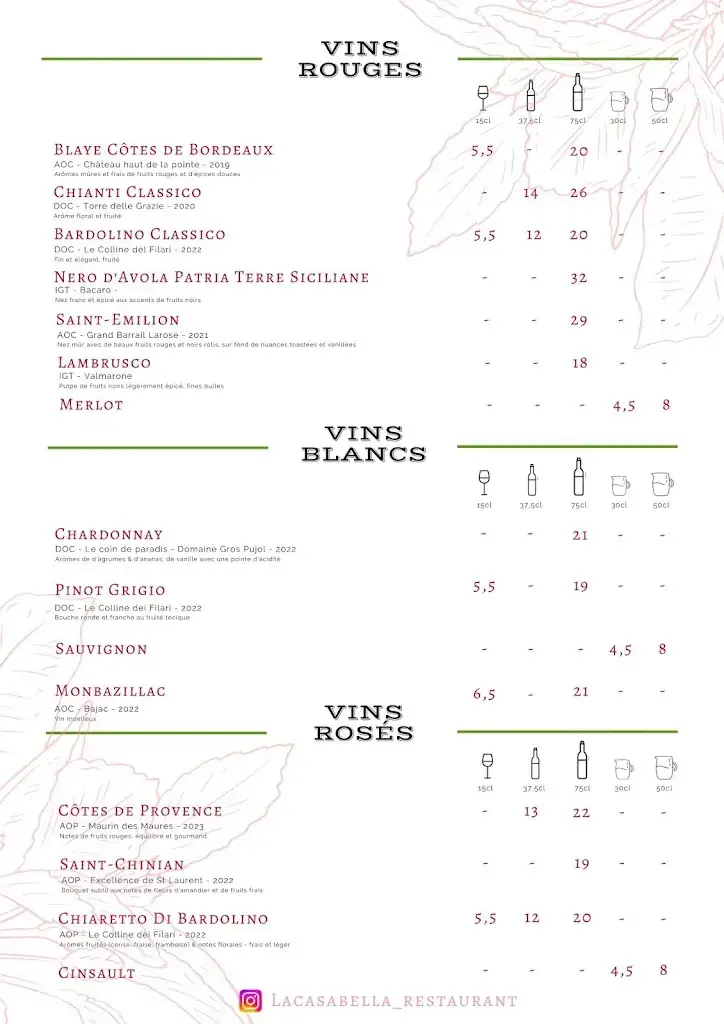 Menu_La Casa Bella_Guyancourt_image_4