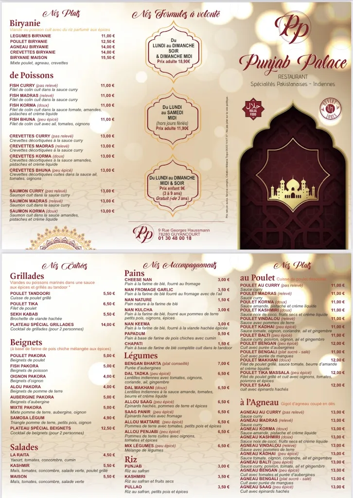 Menü_Punjab Palace_Guyancourt_Bild_3