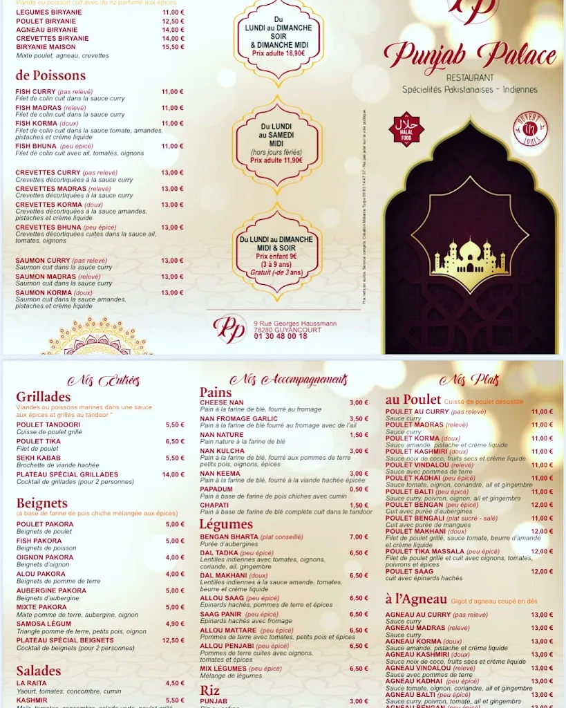 Menü_Punjab Palace_Guyancourt_Bild_4