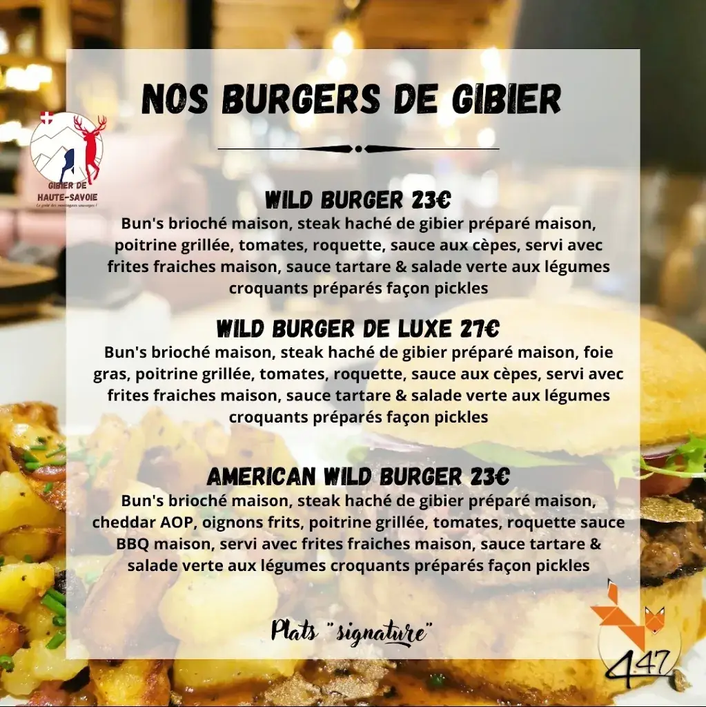 Menu_4'47 Restaurant bar lounge_Doussard_image_1