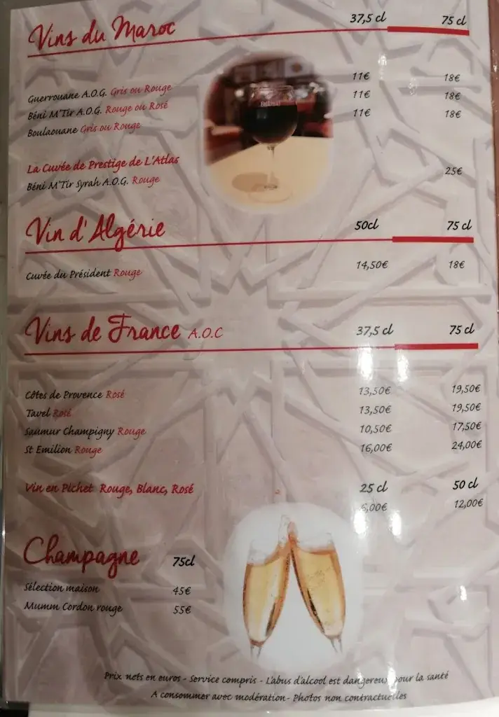 Menu_Les Délices du Maroc_Jouars-Pontchartrain_image_2