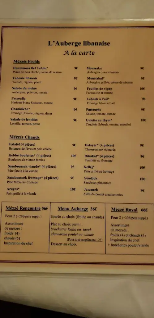 Menu_Auberge Libanaise_Jouars-Pontchartrain_image_1