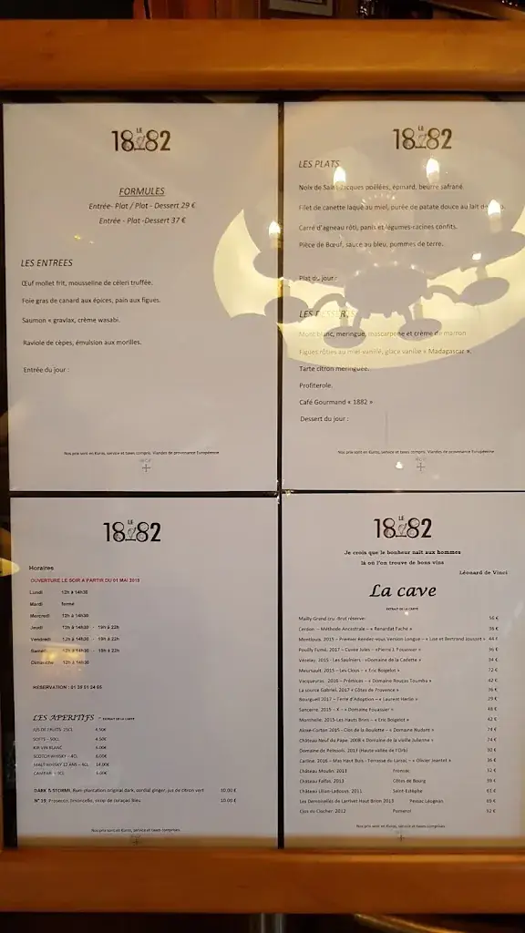 Menu_Le 1882 - Restaurant du Golf de la Boulie_Jouy-en-Josas_image_2