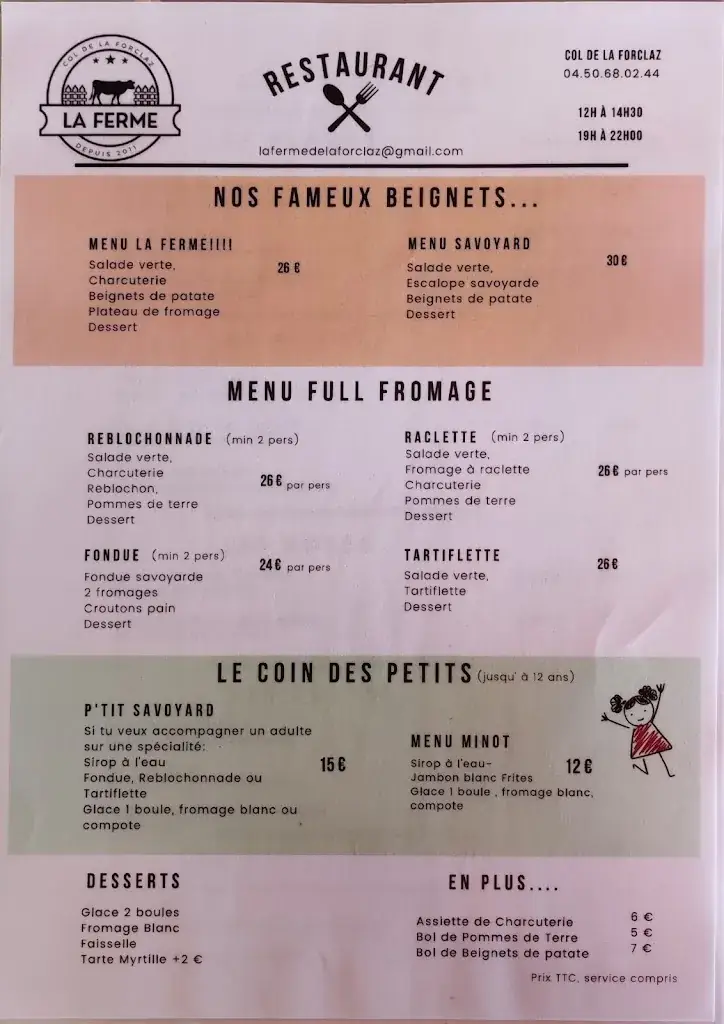 Menu_La Ferme - Restaurant col de la Forclaz - Talloires_Talloires-Montmin_image_4