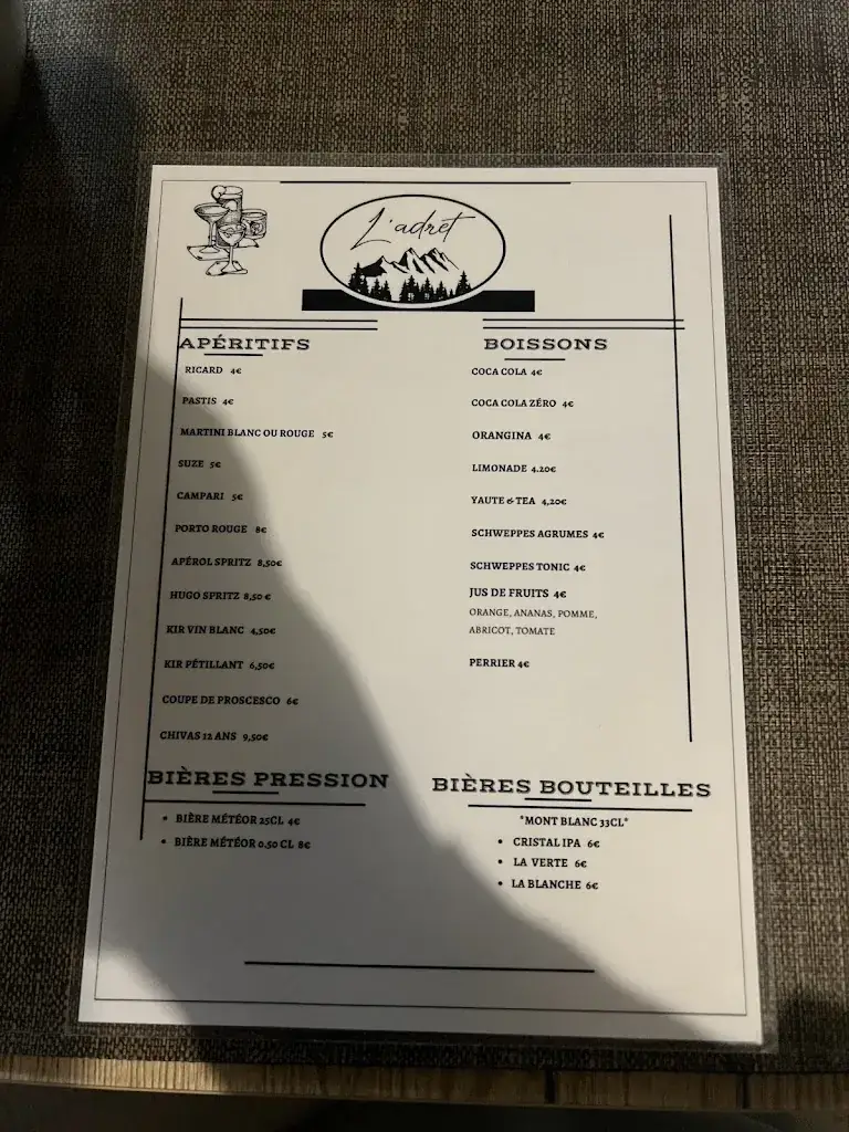 Menu_Restaurant L’Adret_Thonon-les-Bains_image_1