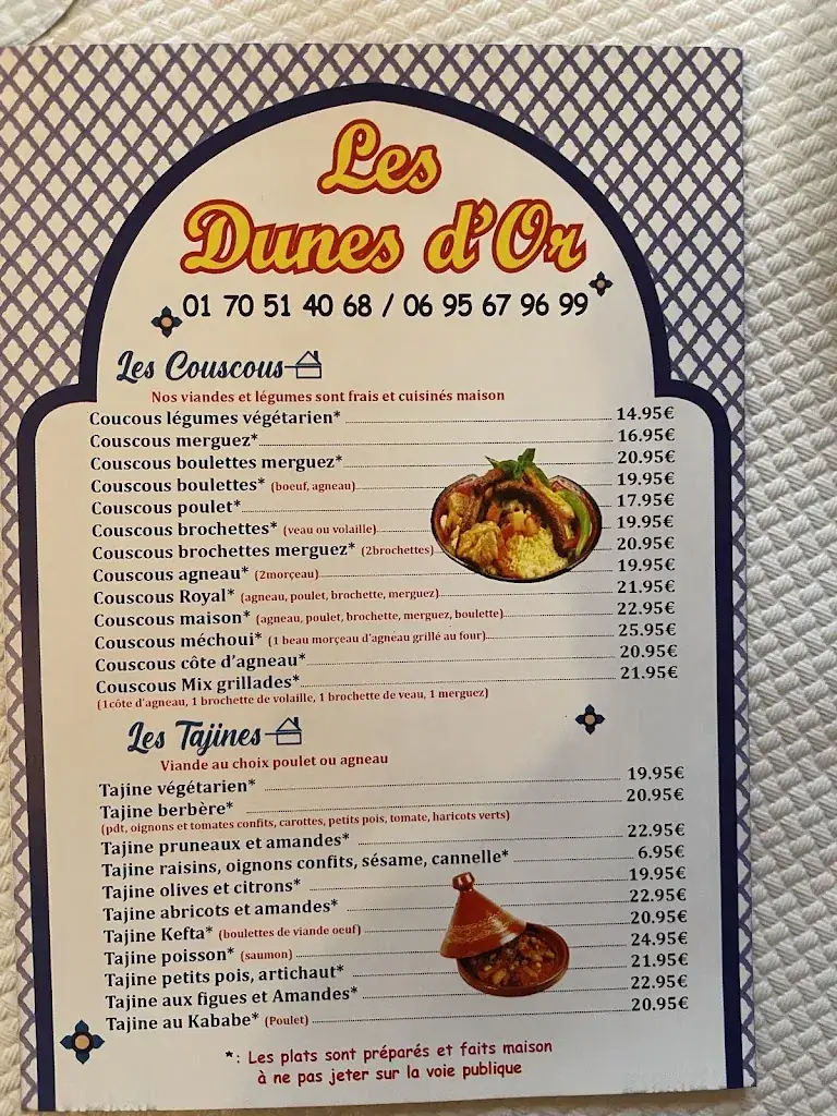 Menu_LES DUNES D'OR couscous_Hardricourt_immagine_4
