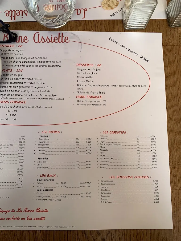 Menu_La Bonne Assiette_Ivry-sur-Seine_image_1