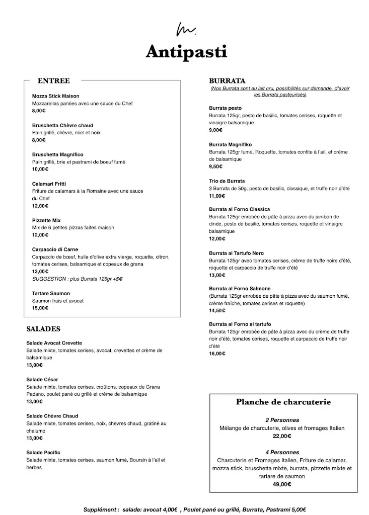 Menu_Magnifiko – Restaurant italien à Ivry-sur-Seine_Ivry-sur-Seine_image_1