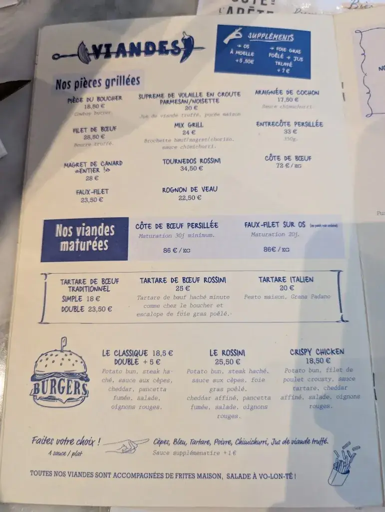 Menu_La Côte et l'Arête - Restaurant, brasserie, bar à vin - Convivial, chic et chaleureux_Issy-les-Moulineaux_image_1