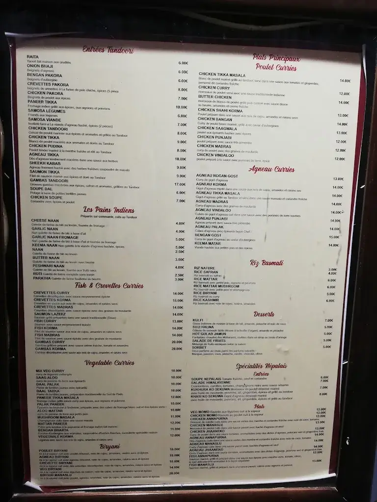 Menu_Restaurant MANASLU_Issy-les-Moulineaux_image_3