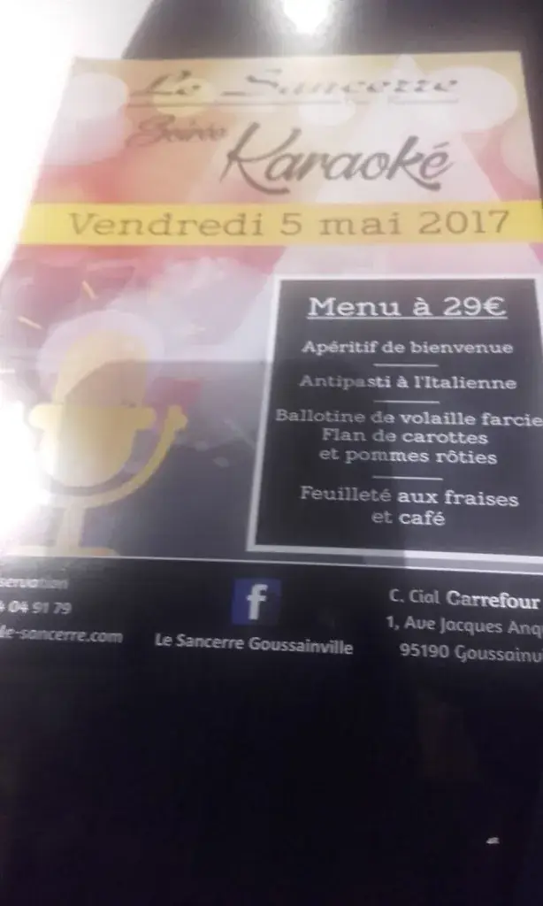 Menu_Le Sancerre Goussainville_Goussainville_image_3