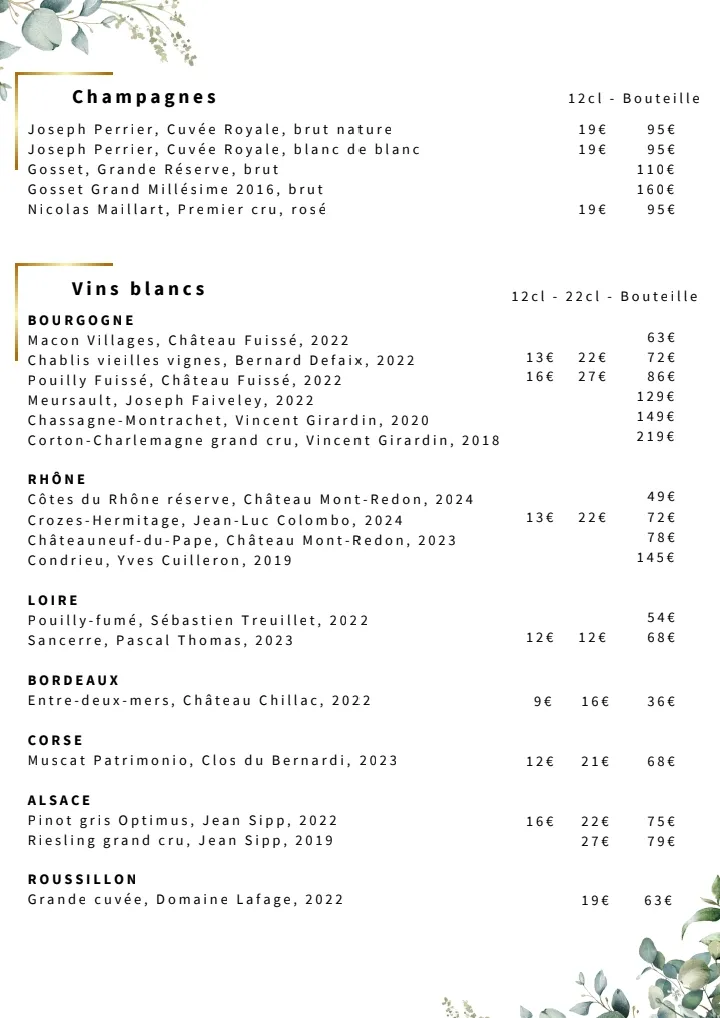 Menu_La Verrière PARIS_Paris_image_1