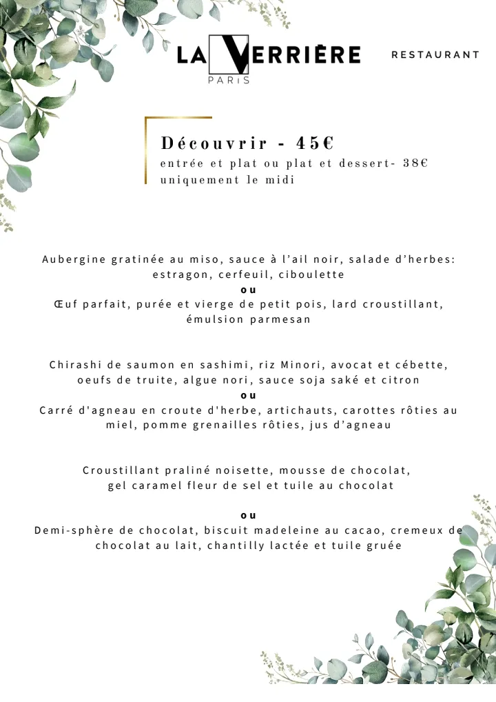 Menu_La Verrière PARIS_Paris_image_4