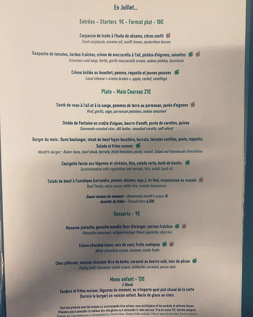 Menu_La Table de la Serraz_Doussard_image_1