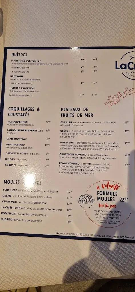 Menu_La Criée La Queue en Brie_Queue-en-Brie_immagine_1