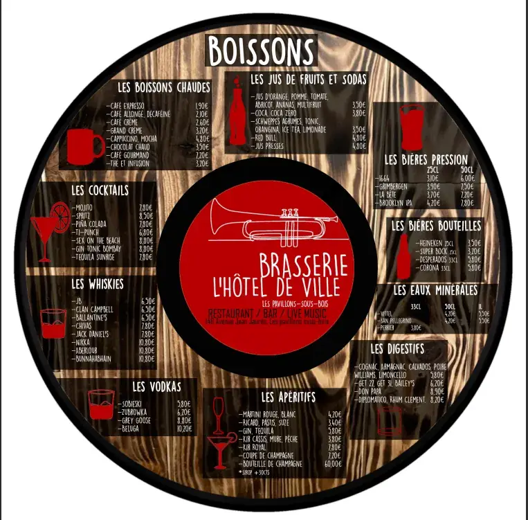 Menu_Brasserie de l'hôtel de ville_Pavillons-sous-Bois_immagine_1