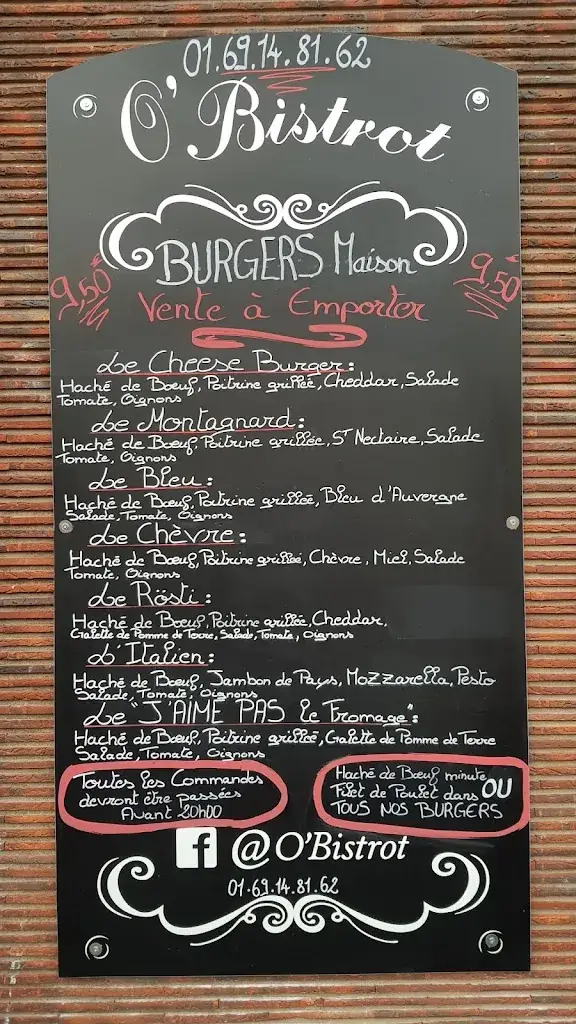 Menu_Restaurant O'Bistrot_Leudeville_image_1