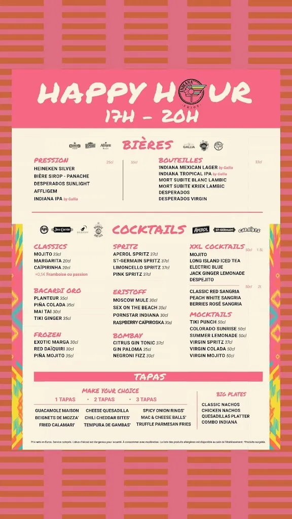 Menu_Indiana Café - Parly 2_Chesnay-Rocquencourt_image_2