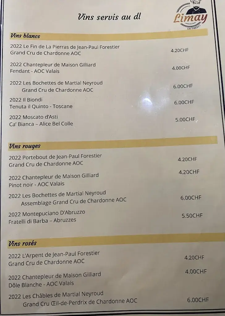 Menu_Restaurant Limay_Châtel-Saint-Denis_image_1