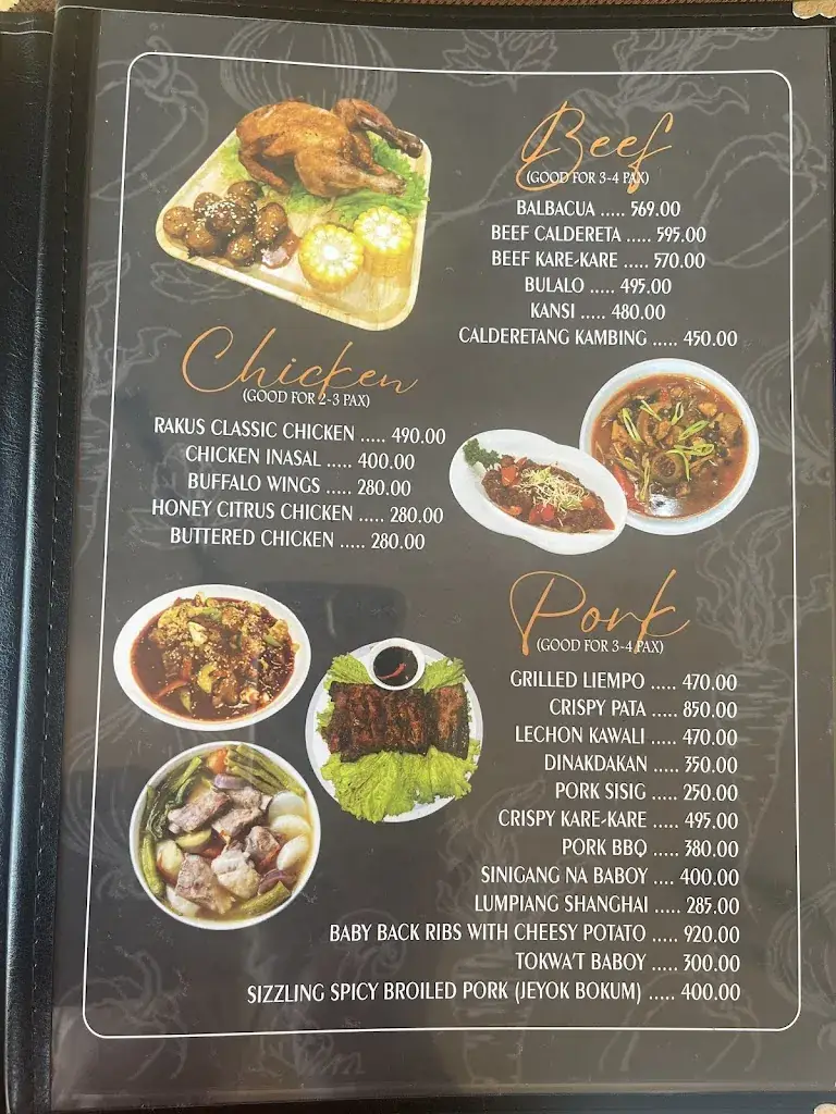Menu_Raku's Grill and Restaurant_Philippines_image_4