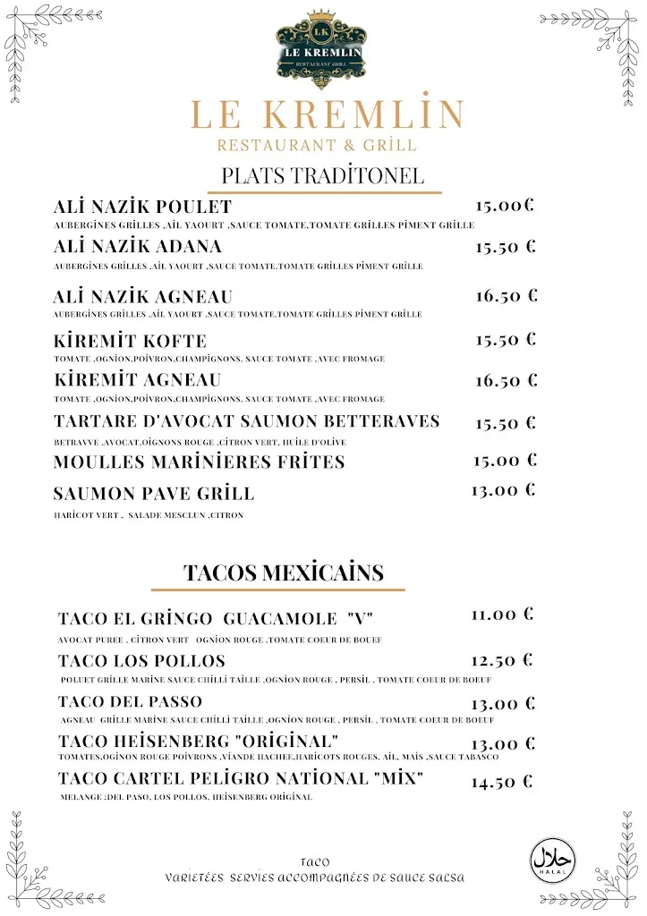 Menü_LE KREMLIN RESTAURANT GRILL_Kremlin-Bicêtre_Bild_2