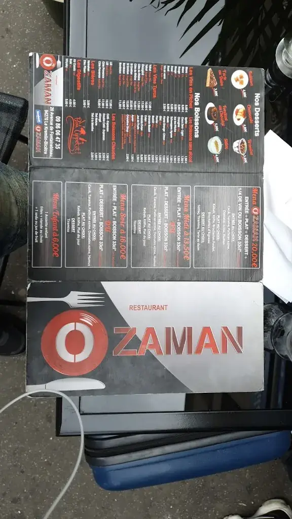 Menu_O'Zaman_Kremlin-Bicêtre_image_1