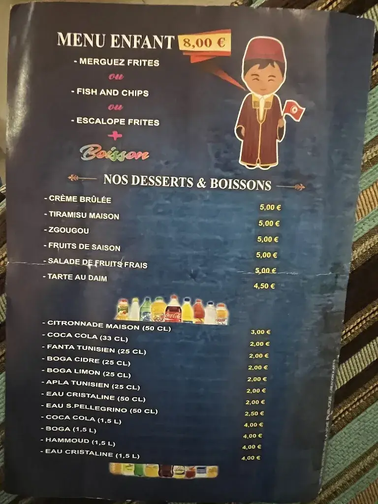 Menu_La Porte de Carthage_Kremlin-Bicêtre_image_2