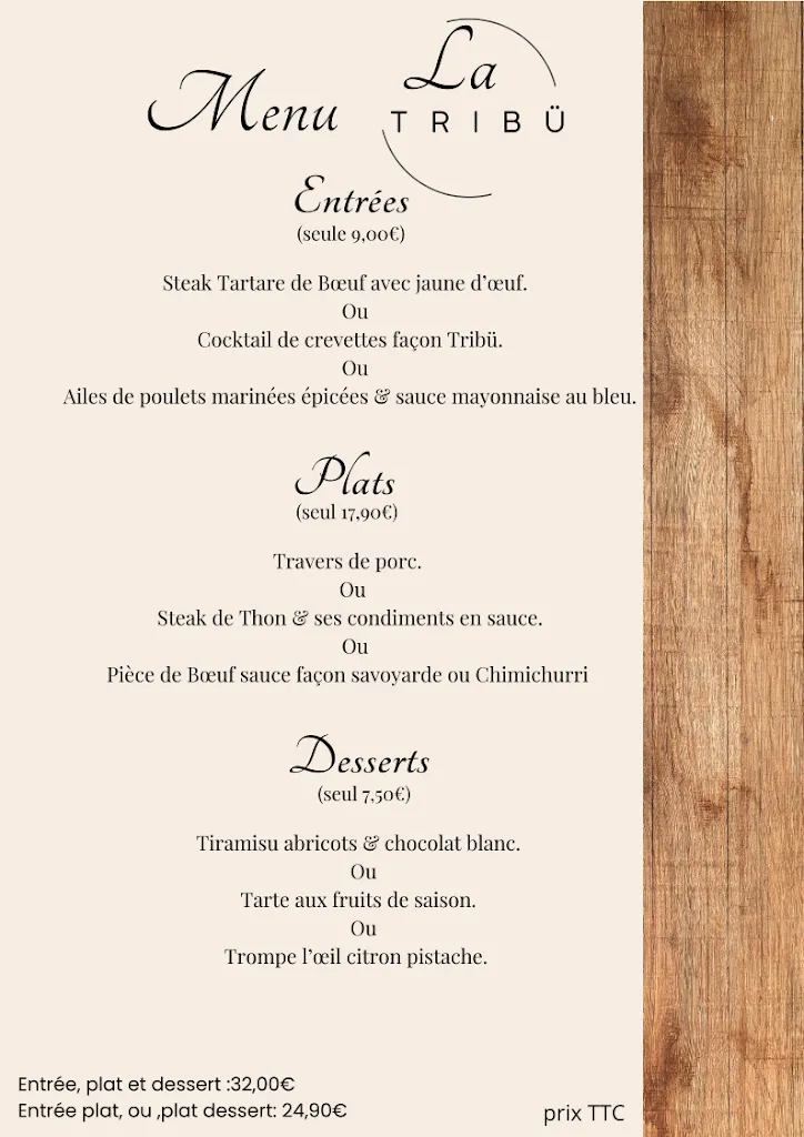 Menu_La tribü Restaurant_Félines_imagen_2