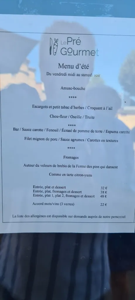 Menu_Le Pré Gourmet_Saint-Marcel-de-Félines_image_1
