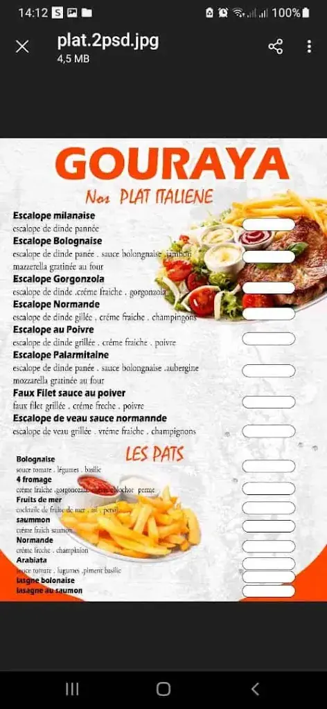 Menu_restaurant Gouraya_Courneuve_image_4