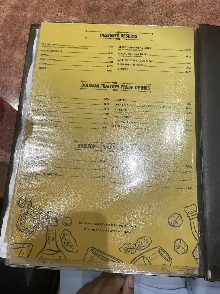 Menu_Ammaa’s Restaurant_Courneuve_image_1