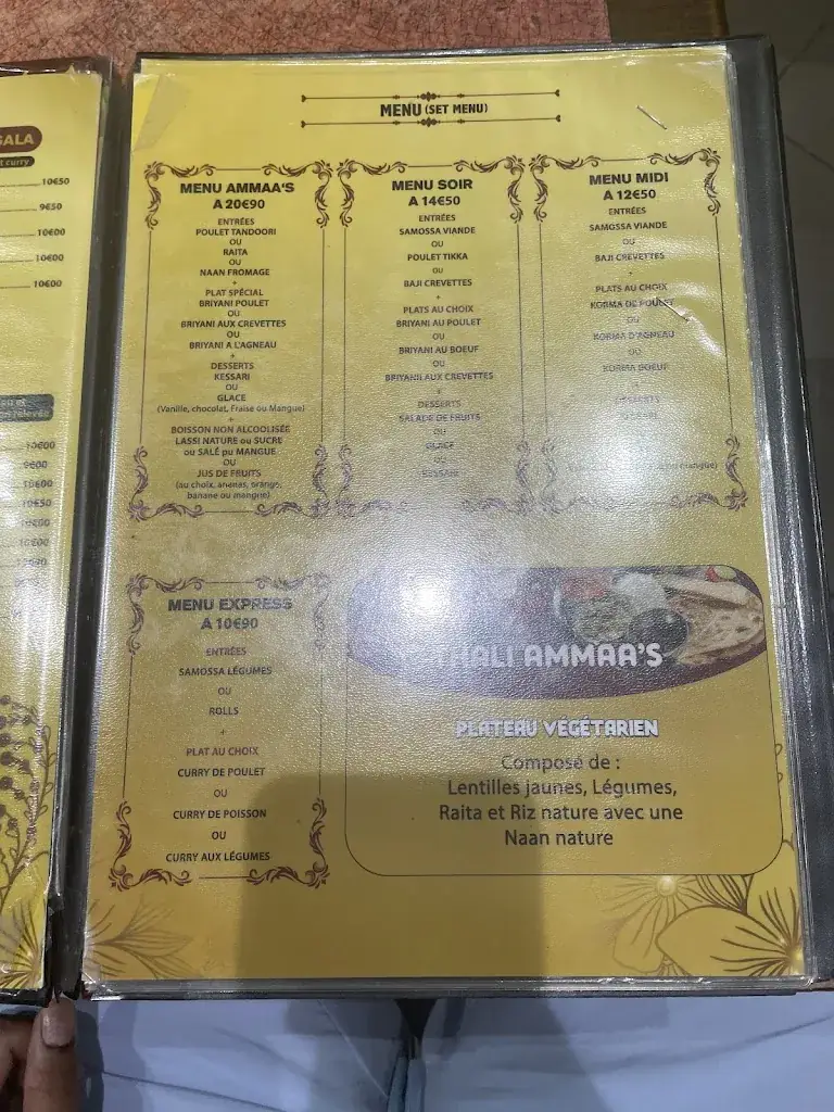 Menu_Ammaa’s Restaurant_Courneuve_image_4