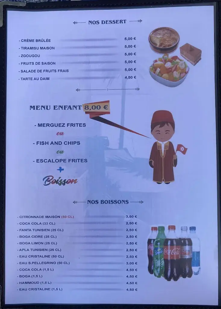 Menu_Restaurant Sidi Boussaid_Courneuve_image_1
