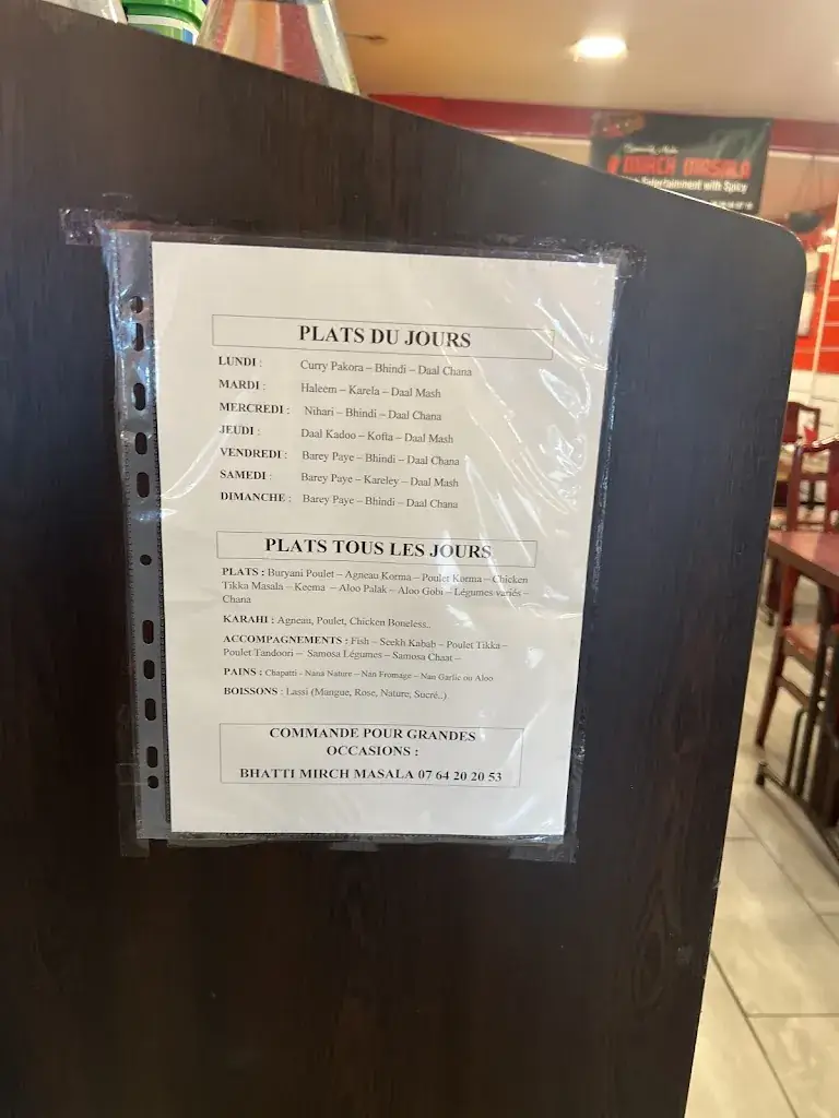 Menu_Mirch Masala & Royal Sweets_Courneuve_image_1