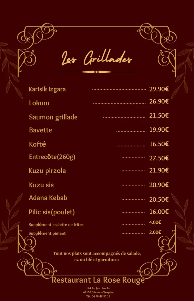 Menu_Restaurant La Rose Rouge Decines_Décines-Charpieu_image_3