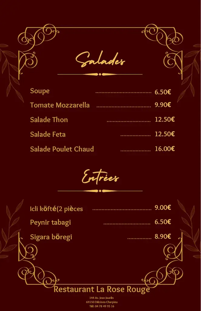 Menu_Restaurant La Rose Rouge Decines_Décines-Charpieu_image_4