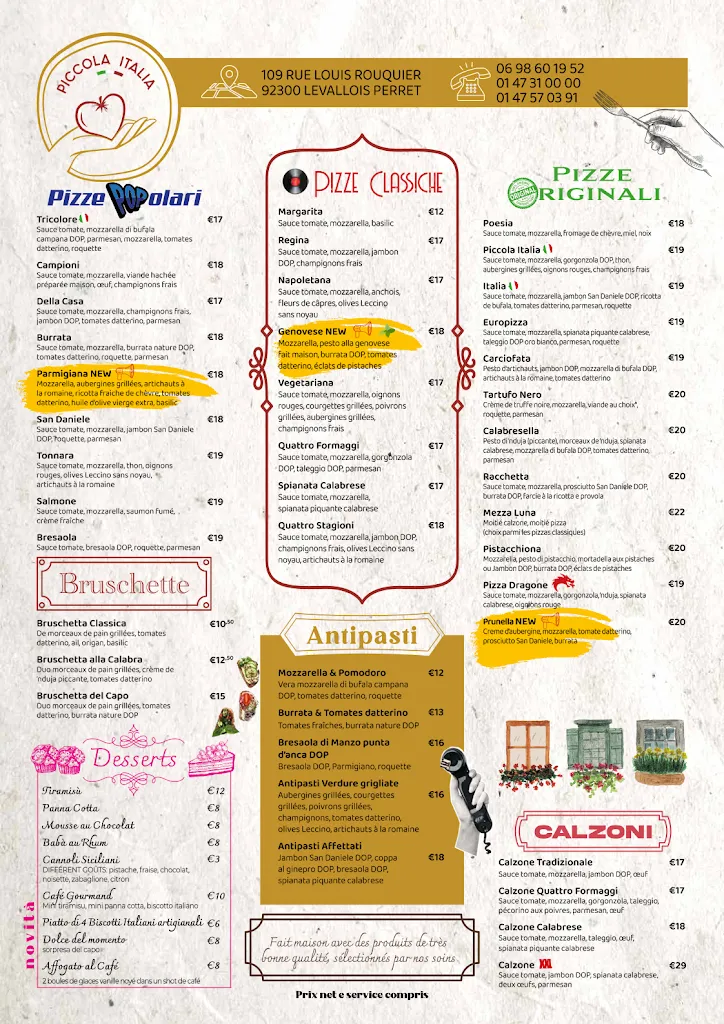 Menu_Piccola Italia_Levallois-Perret_image_1