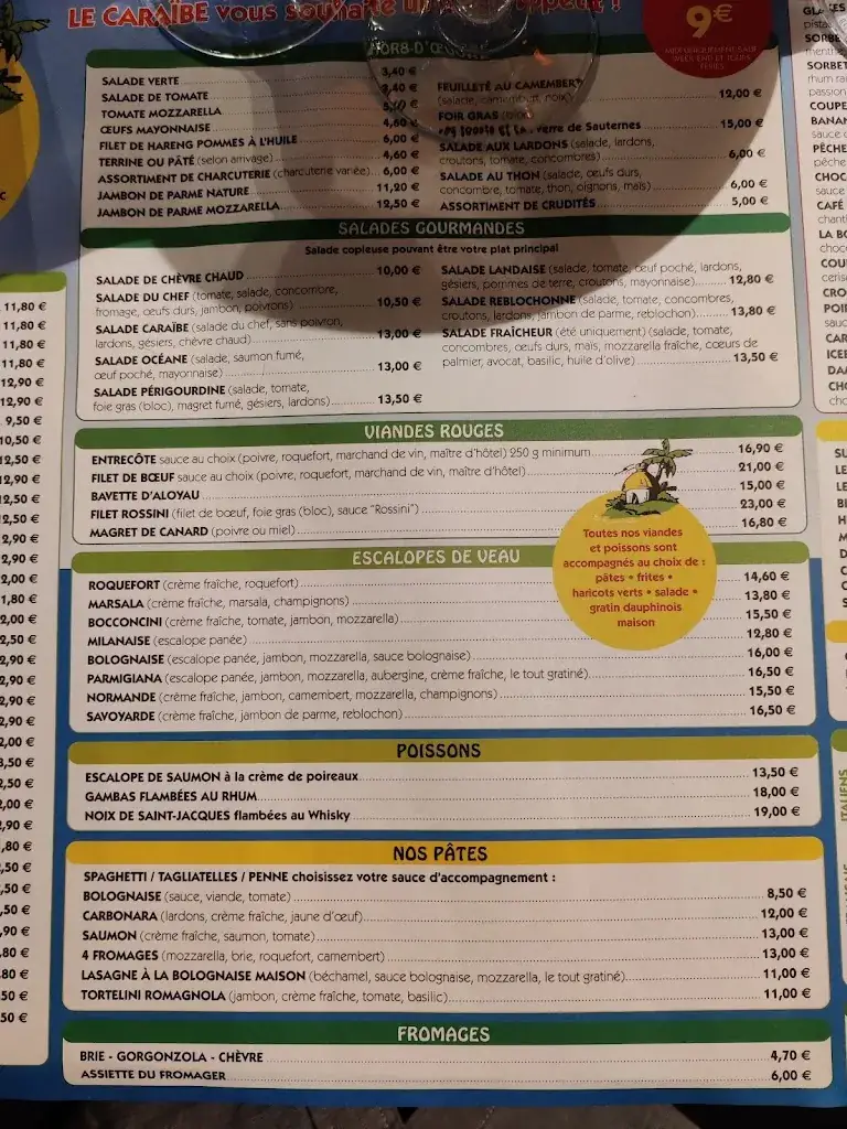 Menu_Restaurant Le Caraibe_Marolles-sur-Seine_image_4