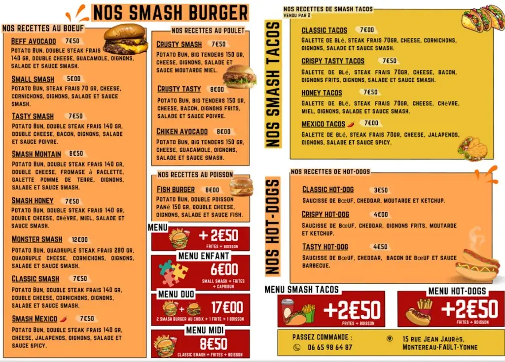 Menu_O'Smash Restaurant Montereau_Montereau-Fault-Yonne_immagine_1