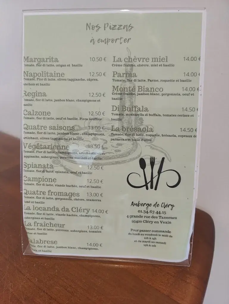 Menu_Auberge de Cléry_Cléry-en-Vexin_image_1
