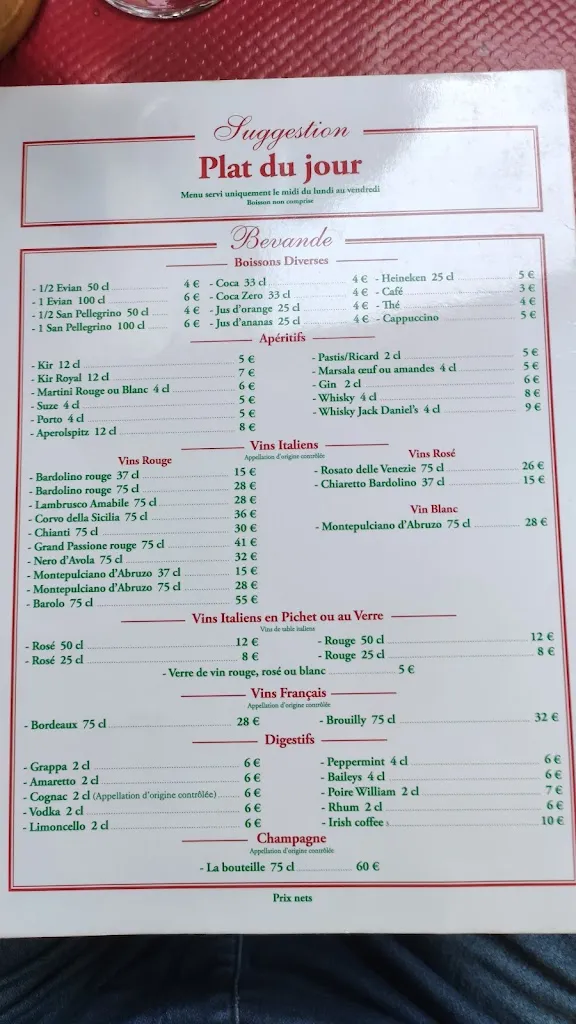 Menu_La Trattoria di Montlignon_Montlignon_immagine_2