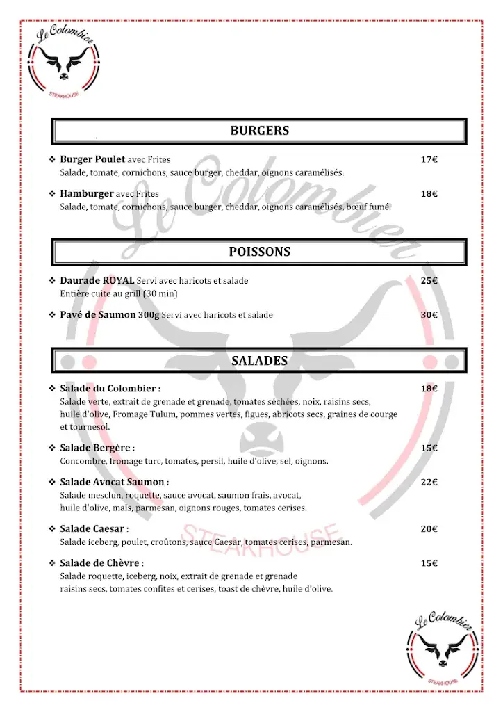 Menu_Le Colombier Steakhouse_Mitry-Mory_immagine_3