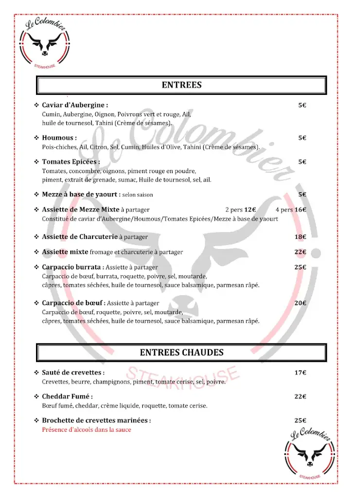 Menu_Le Colombier Steakhouse_Mitry-Mory_immagine_4